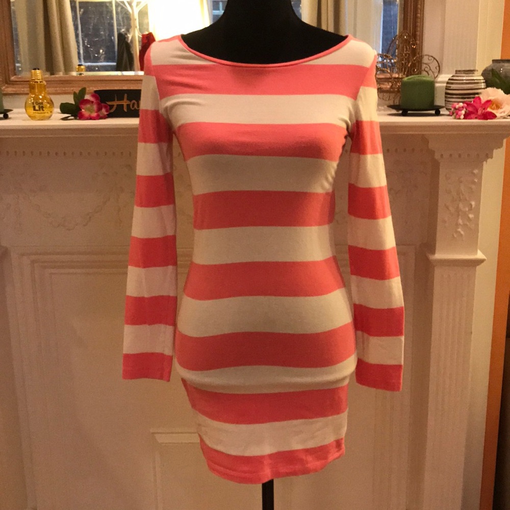 Vero Moda pink and white striped dress (XS)